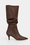 Women's Bellows Boots Pointed Toe Thin Heeled Long Casual Stylish Boots - 2