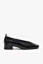 Ronan Black Leather Women's Heeled Ballerinas