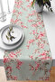Cherry Blossom and Branch Patterned Pastel Spring Themed Digital Printed Decorative Dining Table Runner 40X14
