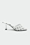 Viena Polka Dot Women's Heeled Slippers - White