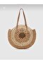 Hand Knitted Paper String Evil Eye Beads Large Size Women's Portfolio Hand and Shoulder Beach Bag Clutch Bag - 2