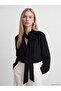 Timeless Clothing & Timeless Choices Scarf Collar Rose Detailed Chiffon Blouse