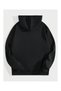 Sweatshirt Zippered Cardigan - Black Printed Oversized Winter Hoodie with Pockets - 2