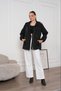 Women's Black Epaulet Detailed Waist Gathered Lightweight Jacket Pc4408 - 7