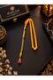 Cut-Out Ankle Length Gold Rodajli Tassel Amber - 2