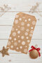 Set of 20 Snow Patterned Christmas Gift Packages - 20 Pieces of 11X20Cm Paper Bags + 35 Pieces of Stickers - 4