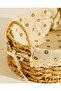 Beige Oval Basket With Fabric Cloth (Medium) - 3