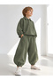 Boy's Tracksuit Set Modal Khaki Elf Model - 2
