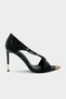 Ovilla Gold Accessory Detailed Buckle Women's Heeled Shoes - Black - 2