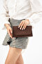 Women's Hand and Shoulder Bag with Side Chain Strap and Magnet Detail – Stylish Portfolio Clutch - 3
