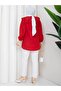 Women's Red Layered Collar Shirt with Volan on the Front Asf401 - 3