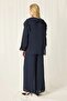 Women's Ruffle Pants and Top Set - Navy Blue - 5
