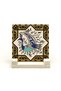 Peacock Figured, Anatolian Seljuk Star Motif Printed Natural Stone Tabletop 10X10 Kd-31 - 2