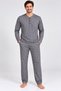 100% Cotton Buttoned Collar Long Sleeve Pocketed Plus Size Men's Pajama Set