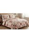 Makiteks Double Size 200X220 100% Cotton Patchwork Rose Patterned Duvet Cover Set - Country Style Patchwork Model