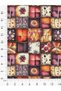 100% Cotton Satin Patchwork Fabric – 300X155 cm – Floral and Geometric Patchwork Pattern, in Burgundy Orange and Beige Tones - 4