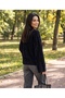 Women's Crew Neck Wide Sleeve Bearded Soft Sweater - 5