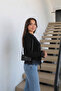 Black Lace Detailed Women's Knitwear Blouse - 2