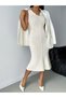 Rochie midi, albă - L - 3