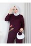 Women's Oysho Sports Set with Plum Garnish Asf428 - 2