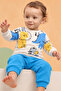 Baby Boy Cute Lion and Elephant Patterned Two Yarn Sweatshirt Set - 3