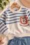 Baby Boy Striped Lion Printed Sweatshirt Tracksuit Bottom Top 2-Piece Set 3-6-9-12 Months - 4