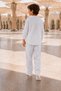 Children's Hajj Umrah Outfit Muslin Fabric Stand Collar Boys' Two-Piece Suit - White - 2