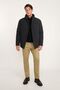 Men's Black Standard Fit Regular Cut Stand Collar Zippered Fleto Pocket Coat - 3