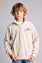 Oversize Soft Fleece Inside Half Zipper Fleece Basic Sweatshirt for Boys I4690A826Wn