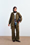 Women's Hooded Suit with Front Zipper and Elastic Waist, Green - 4