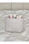 Beige Striped Multi-Purpose Fabric Organizer Basket – Makeup Organizer, Skincare, Bathroom and Room Organization Basket – 16X16 cm - 5