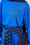 Women's Crew Neck Asymmetrical Cut Suit Blue - 5