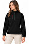 Polar Fleece Stand Collar Half Zipper Regular Fit Winter Sweatshirt with Zippered Chest Pocket - Black - 2