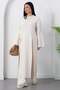 Crew Neck Slit Pants Double Set Pl2611 - 4
