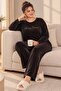 Plus Size Velvet Women's Pajama Set - Super Soft Velvet - 3