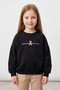 Teddy Bear Printed Oversize Girls' Sweatshirt - 2