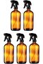 8oz Amber Glass Boston Spray Bottles (5 Pack) With fog and airflow settings