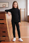 Ribbed High Collar Tights Girls' 2-Piece Set