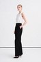 Pleated High Waist Spanish Flare Black Trousers 0290 - 3