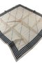 Ls2210 Patterned Cotton Silk Scarf 90X90 cm 06-Cream-Black - 2