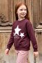 3 Thread Star Printed Crew Neck Girls' Sweatshirt