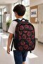 Primary School School Bag Red Tiger Pattern Luxury Backpack 50X33X17 cm