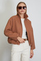 Polo Neck Cashmere Bomber Jacket with Zipper Pockets - 3