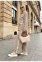 Rovena Garnili Snap Detailed Modal Hijab Sports Set - Beige - 4