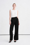 Pleated High Waist Spanish Flare Black Trousers 0290 - 2