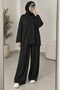 Isiklet Yaka Basic Double Set Black - 2