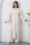Crew Neck Slit Pants Double Set Pl2611 - 6