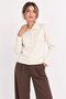 Ecru Classic Collar Buttoned Thin Knit Cardigan - 2