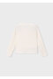 Girl's Turtleneck Ribbed Long Sleeve Blouse Ecru 4026 - 2