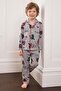 Trex Patterned Buttoned Boys' 2-Piece Pajama Set